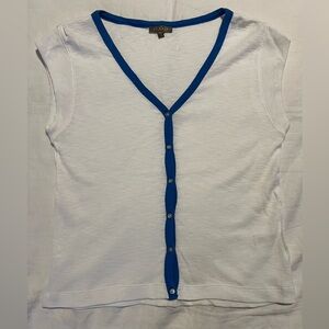 Lilla P Button Up V Neck Top